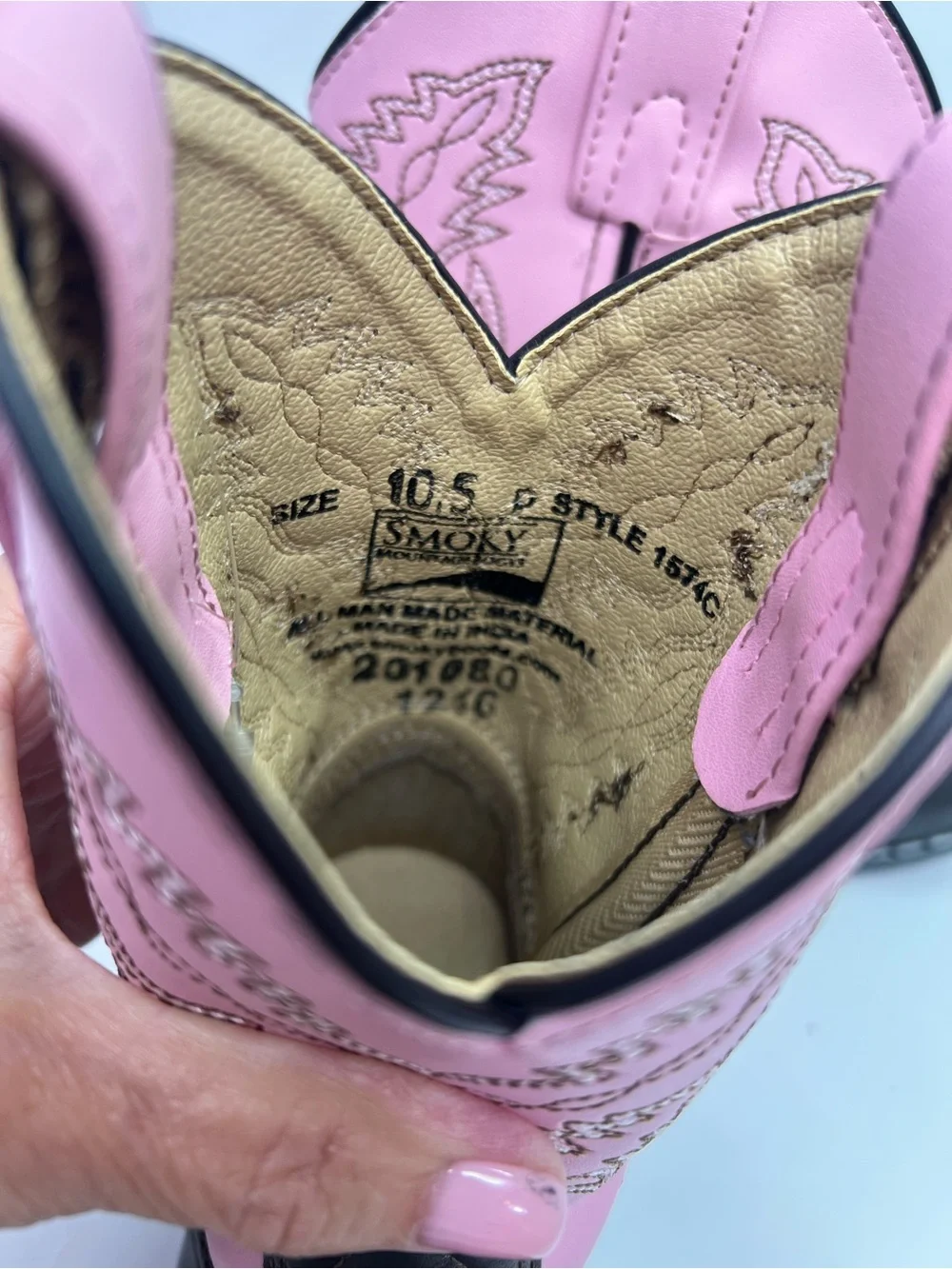 Smoky Mountain Monterey Girls 10.5 Western Boots Brown Pink Cowgirl Boot 1574C